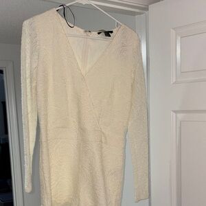 Forever 21 Cream Long Sleeve Dress